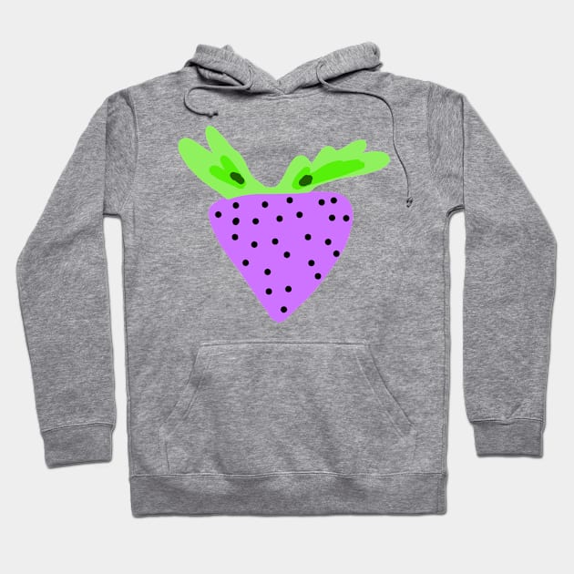 Purple strawberry fruit art design Hoodie by Artistic_st